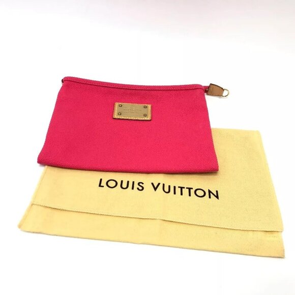 Auth LOUIS VUITTON M40065 Antigua Pochette Pratt GM Clutch Bag Flat Bag Pouch